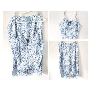 Secret Treasures Woman Pajamas Set 2X Plus Size London Blue Adjustable Straps
